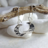 Sterling Silver Hammered Moon Earrings