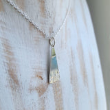 Tiny Silver Asymmetrical Triangle Forest Necklace - Sterling Silver Tree Necklace