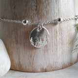 Sterling Silver Pine Trees Bracelet - Tiny Minimalist Charm