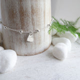 Mini Heart Bracelet - Hammered Silver