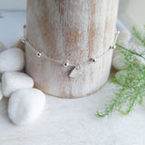 Mini Heart Bracelet - Hammered Silver