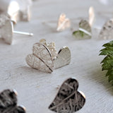 Spring Silver Leaf Studs