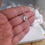 Tiny Silver Cut Out Heart Necklace - Sterling Silver Hammered Heart Pendant