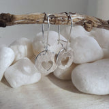 Sterling Silver Hammered Heart Earrings