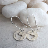 Sterling Silver Hammered Heart Earrings
