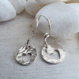 Sterling Silver Hammered Heart Earrings