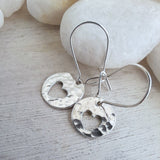 Sterling Silver Hammered Heart Earrings