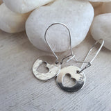 Sterling Silver Hammered Heart Earrings