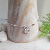 Tiny Silver Cut Out Heart Bracelet - Sterling Silver Hammered Heart Charm