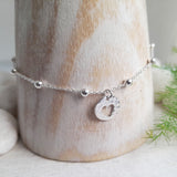 Tiny Silver Cut Out Heart Bracelet - Sterling Silver Hammered Heart Charm