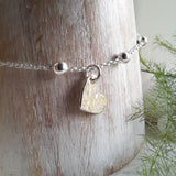 Mini Heart Bracelet - Hammered Silver