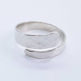 Hammered Textured Silver Ring - Adjustable Ring 925