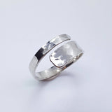 Hammered Textured Silver Ring - Adjustable Ring 925