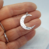 Sterling Moon Necklace - Crescent Moon Necklace