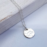 Tiny Silver Disk Necklace - Small Full Moon