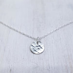 Tiny Silver Disk Necklace - Small Full Moon