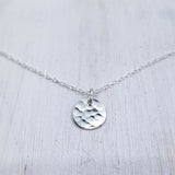 Tiny Silver Disk Necklace - Small Full Moon