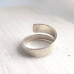 Brushed Sterling Silver Ring - Adjustable Wrap Ring