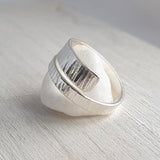 Bark Effect Wrap Ring - Sterling Silver Adjust Ring