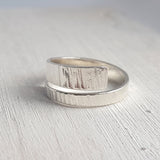 Bark Effect Wrap Ring - Sterling Silver Adjust Ring