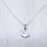 Tiny Silver Moon Necklace - Moon Phases