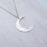Sterling Moon Necklace - Crescent Moon Necklace