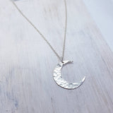 Sterling Moon Necklace - Crescent Moon Necklace