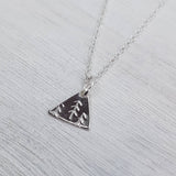 Tiny Triangle Trees Necklace - Pine Tree Pendent 925