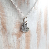 Mini Heart Necklace - Hammered Silver
