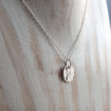 Tiny Silver Disk Necklace - Small Full Moon