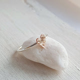 Sterling Silver Ring with a Copper Heart