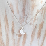 Tiny Silver Moon Necklace - Moon Phases