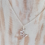 Tiny Silver Moon Necklace - Moon Phases