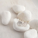 Bark Effect Studs - Sterling Silver Circle Earrings