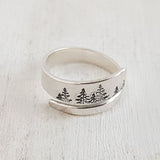 Silver Forest Wrap Ring - Adjustable Tree Jewellery