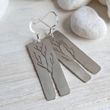 Cut Out Tree Earrings - 925 - Oak Trees