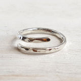 Hammered Sterling Silver Ring - Double Wrapped Ring