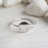 Silver Forest Ring - Tiny Cute Pine Trees