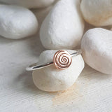 Copper Swirl - Sterling Silver Band