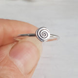 Silver Swirl Ring - Minimalist Spiral Ring Band