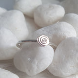 Silver Swirl Ring - Minimalist Spiral Ring Band