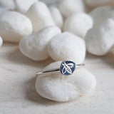 Tiny Silver Bee Ring - Thin Stacking Rings