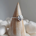 Bark Effect Silver Ring- 925 Disk Dainty Ring