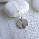 Sterling Silver Pine Trees Necklace - Tiny Minimalist Pendant