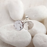 Silver Hammered Disk Studs - Sterling Silver Minimalist Earrings
