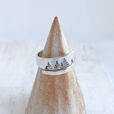 Silver Forest Wrap Ring - Adjustable Tree Jewellery