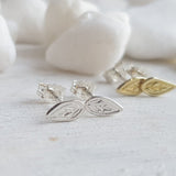 Sterling Silver Leaf Studs - Natural Minimalist Earrings