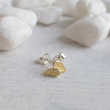 Tiny Golden Brass Leaf Studs Earrings - Minimalist Earrings