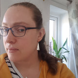 Triangle Earrings with Cut out Hearts