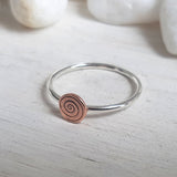 Copper Swirl - Sterling Silver Band